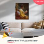 Lezend meisje, Jean-Honoré Fragonard met raam en zonnestralen.