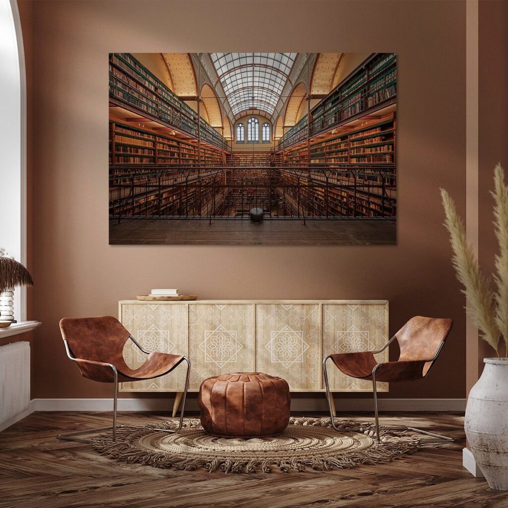 Historische Cuypersbibliotheek Rijksmuseum Amsterdam wanddecoratie door Peter Bartelings