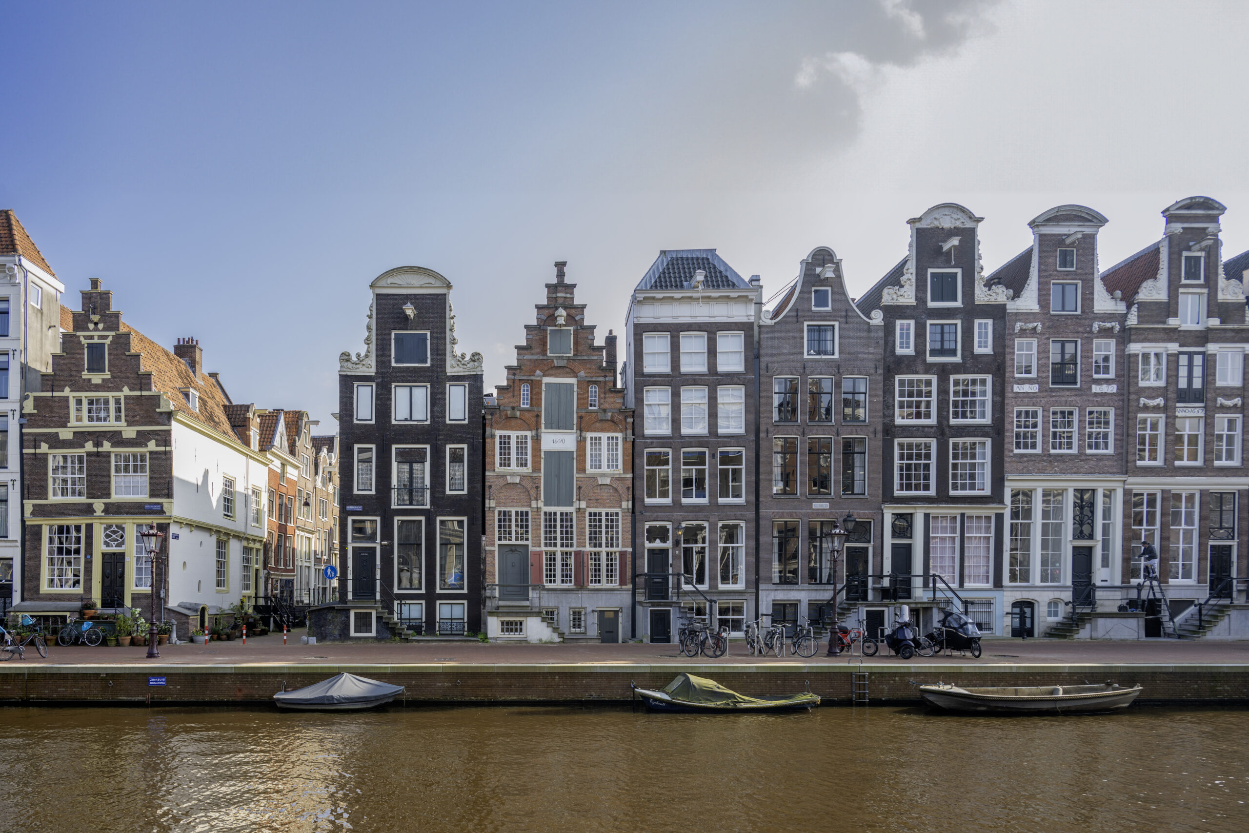 Historische Herrenhäuser an der Herengracht in Amsterdam als elegante Wanddekoration