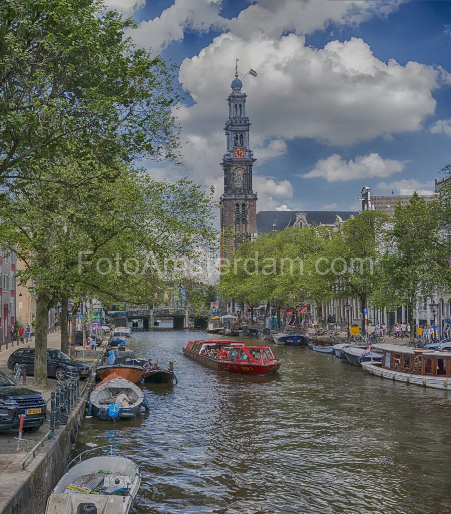 Premium foto Prinsengracht Amsterdam Kleur Amsterdam - Ideaal als fotobehang of naadloos behang op maat